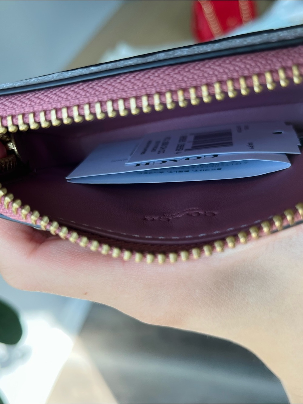 Coach Essential Chain Card Case Peony - Picture 9 of 11